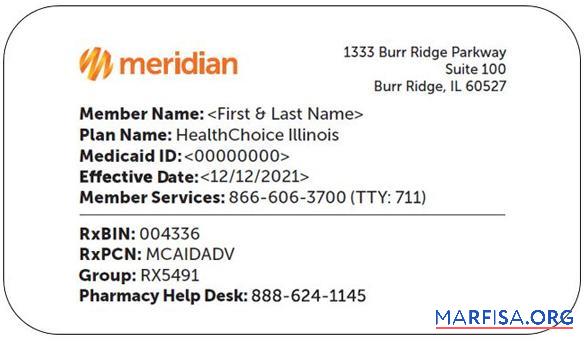 Downloadable USA Illinois HealthChoice medical card example